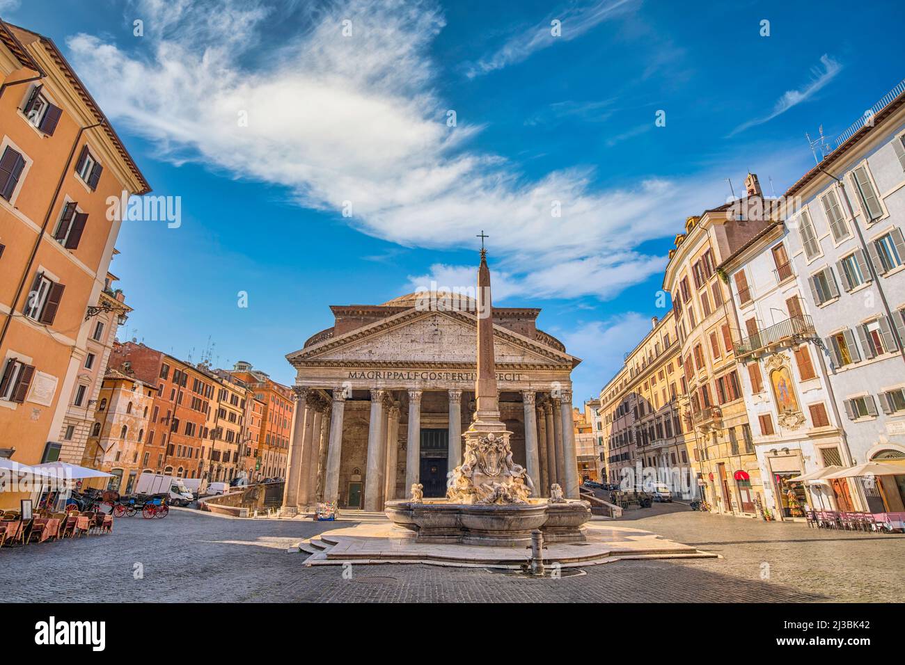 Rome Italy, city skyline at Rome Pantheon Piazza della Rotonda Stock Photo