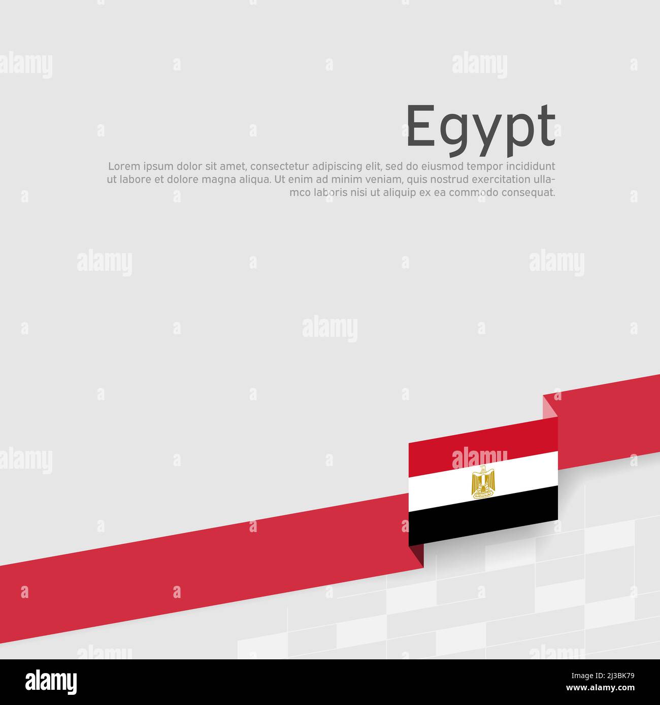Egypt flag background. Egypt flag ribbon on white background. National