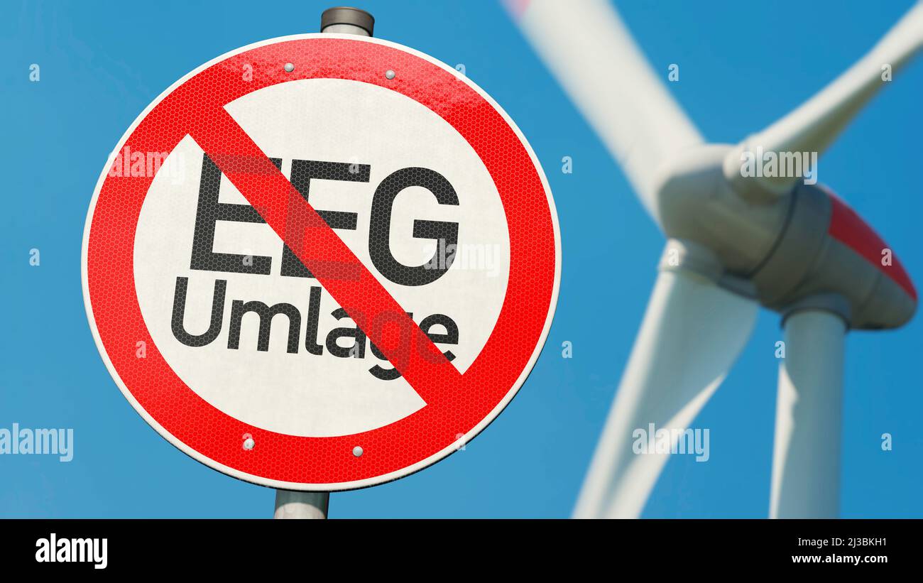 Info sign EEGUmlage (EEG apportionment) in Germany expires Stock