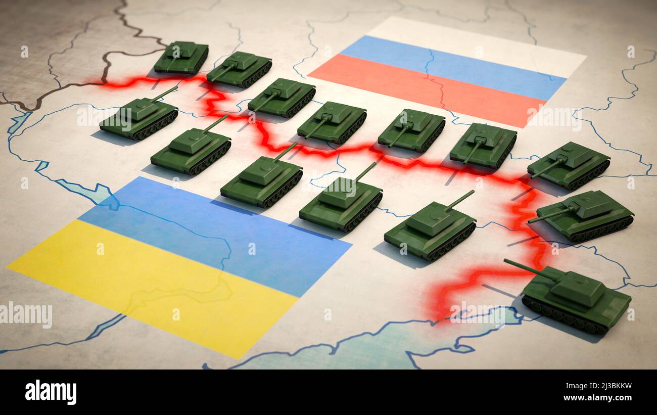 Threat of war between Ukraine and Russia Stock Photo
