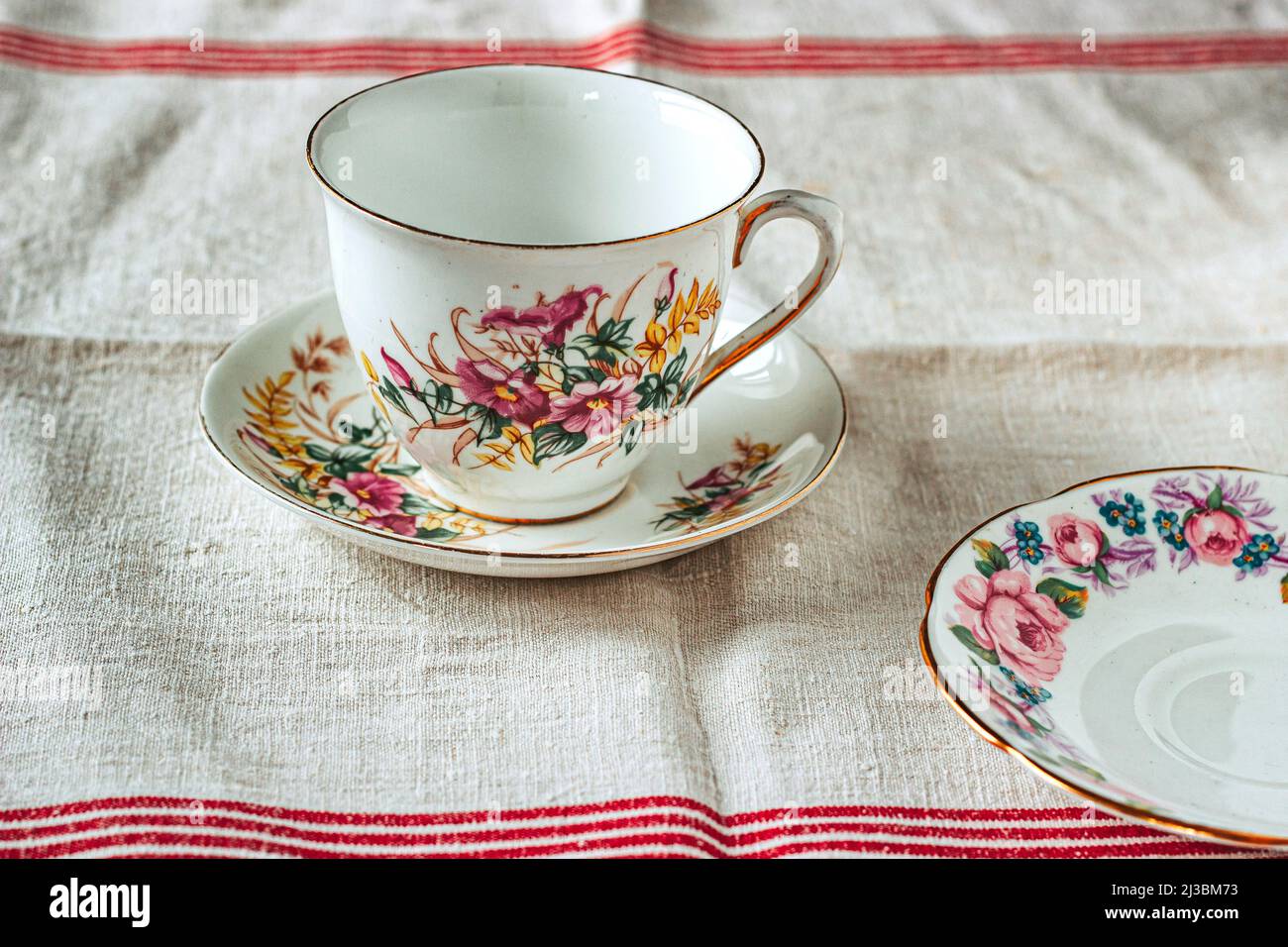 Vintage Teacup and Saucer Stock Photo