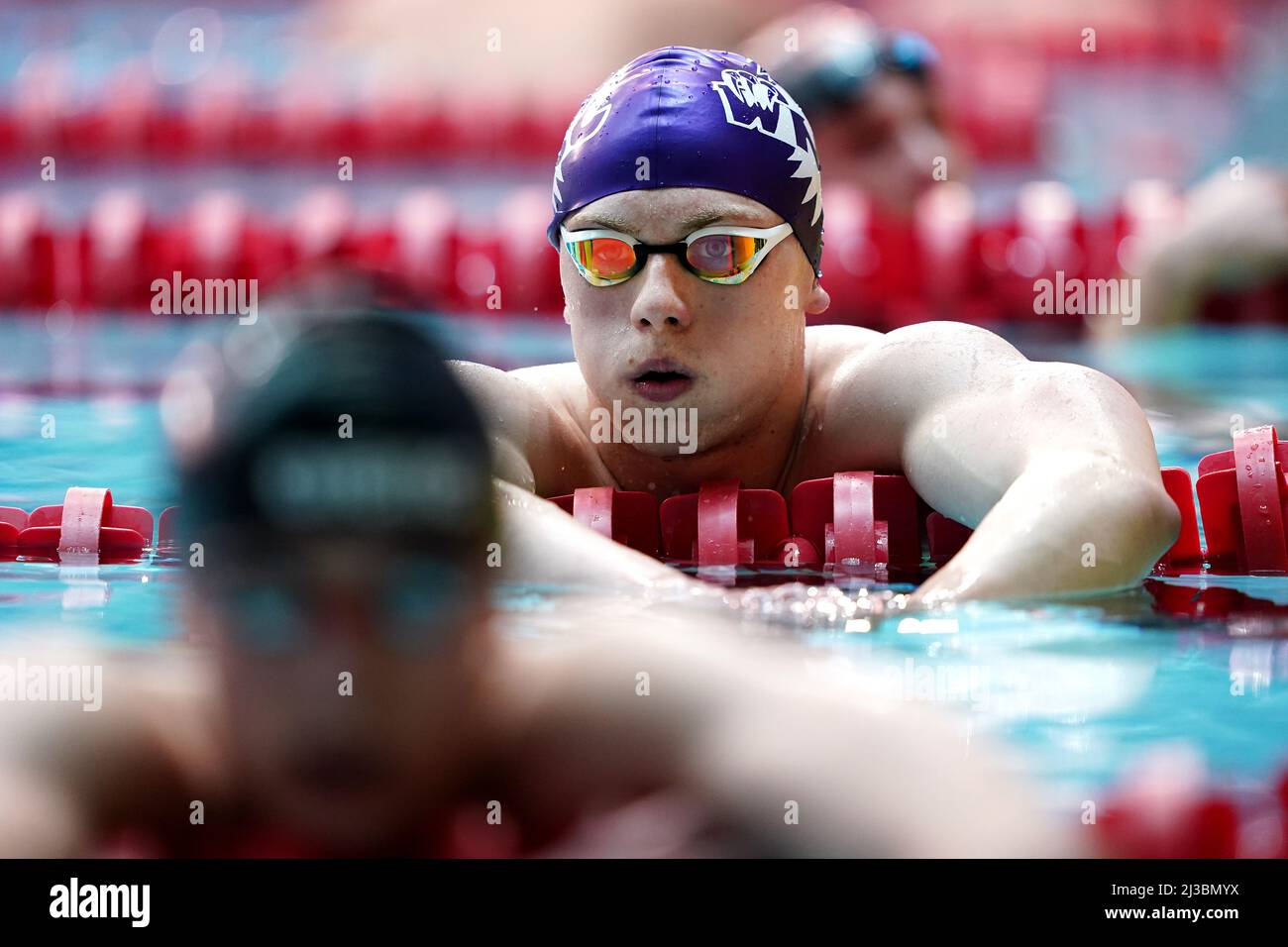 West Norfolk's Nathan Wells in action during the Men's Open 400m IM Heats on day three of the 2022 British Swimming Championships at Ponds Forge International Swimming Centre, Sheffield. Picture date: Thursday April 7, 2022. Stock Photo