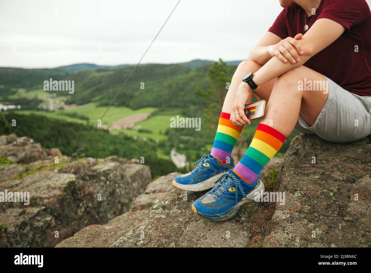 Low section of hiker Stock Photo Alamy