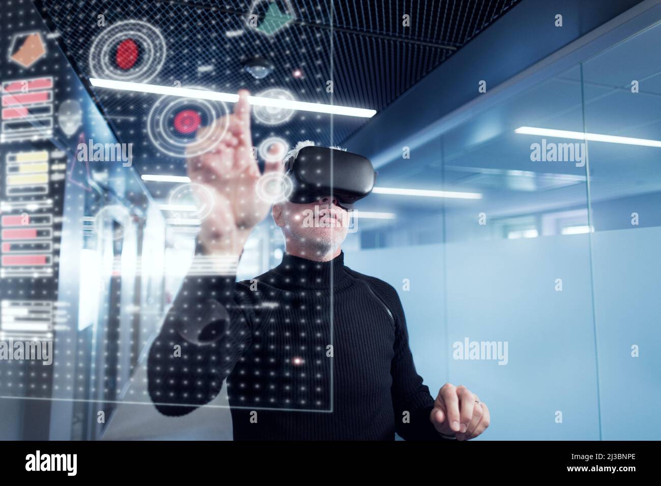 People Using Advanced Technology People using futuristic technology hi-res stock photography and images ...