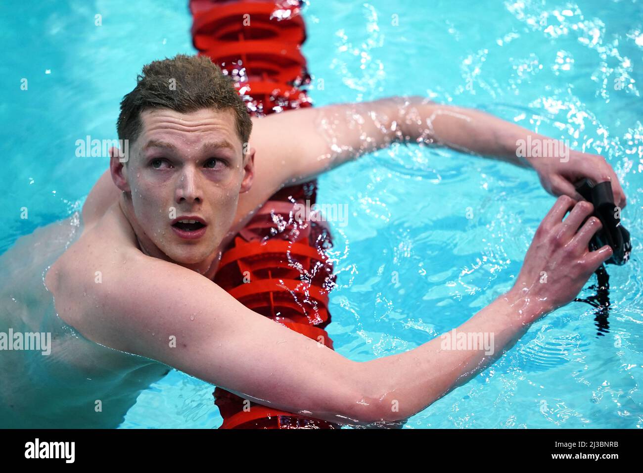 University of Stirling's Duncan Scott in action during the Men's Open 400m IM Heats on day three of the 2022 British Swimming Championships at Ponds Forge International Swimming Centre, Sheffield. Picture date: Thursday April 7, 2022. Stock Photo