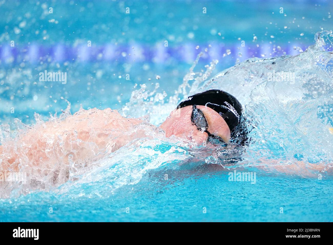 Bath NC's Thomas Dean in action during the Men's Open 100m Freestyle Heats during day three of the 2022 British Swimming Championships at Ponds Forge International Swimming Centre, Sheffield. Picture date: Thursday April 7, 2022. Stock Photo