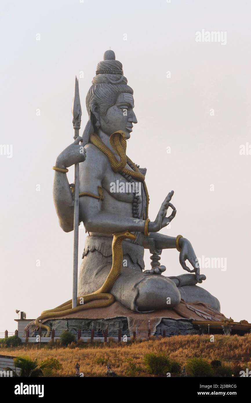 Worlds Second Largest Statue of Lord Shiva 130ft High commissioned by philanthropist Mr. R.N.Shetty, Murudeshwara, Uttara Kannada, Karnataka, India Stock Photo