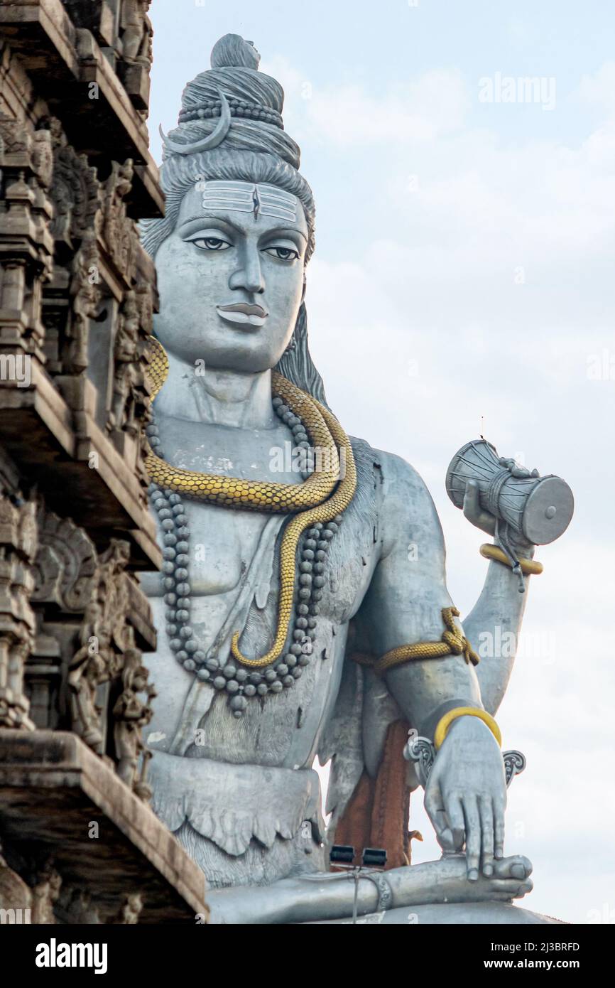 Worlds Second Largest Statue of Lord Shiva 130ft High commissioned by philanthropist Mr. R.N.Shetty, Murudeshwara, Uttara Kannada, Karnataka, India Stock Photo