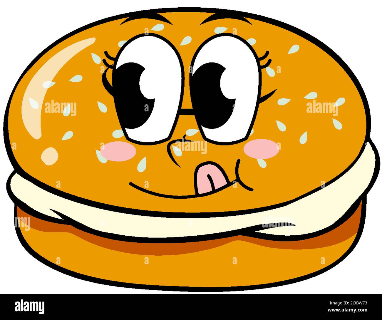 Bagel With Happy Face Illustration Stock Vector Image Art Alamy