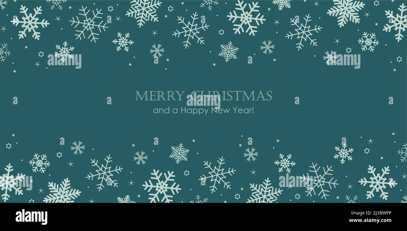bright banner christmas card with snowflake border Stock Vector Image ...