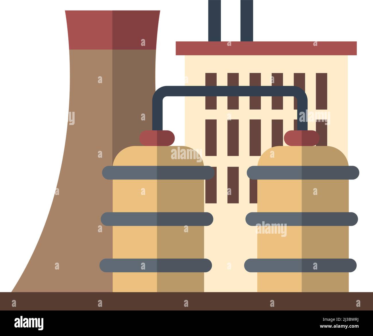Power plant icon. Nuclear energy industry. Atomic factory Stock Vector