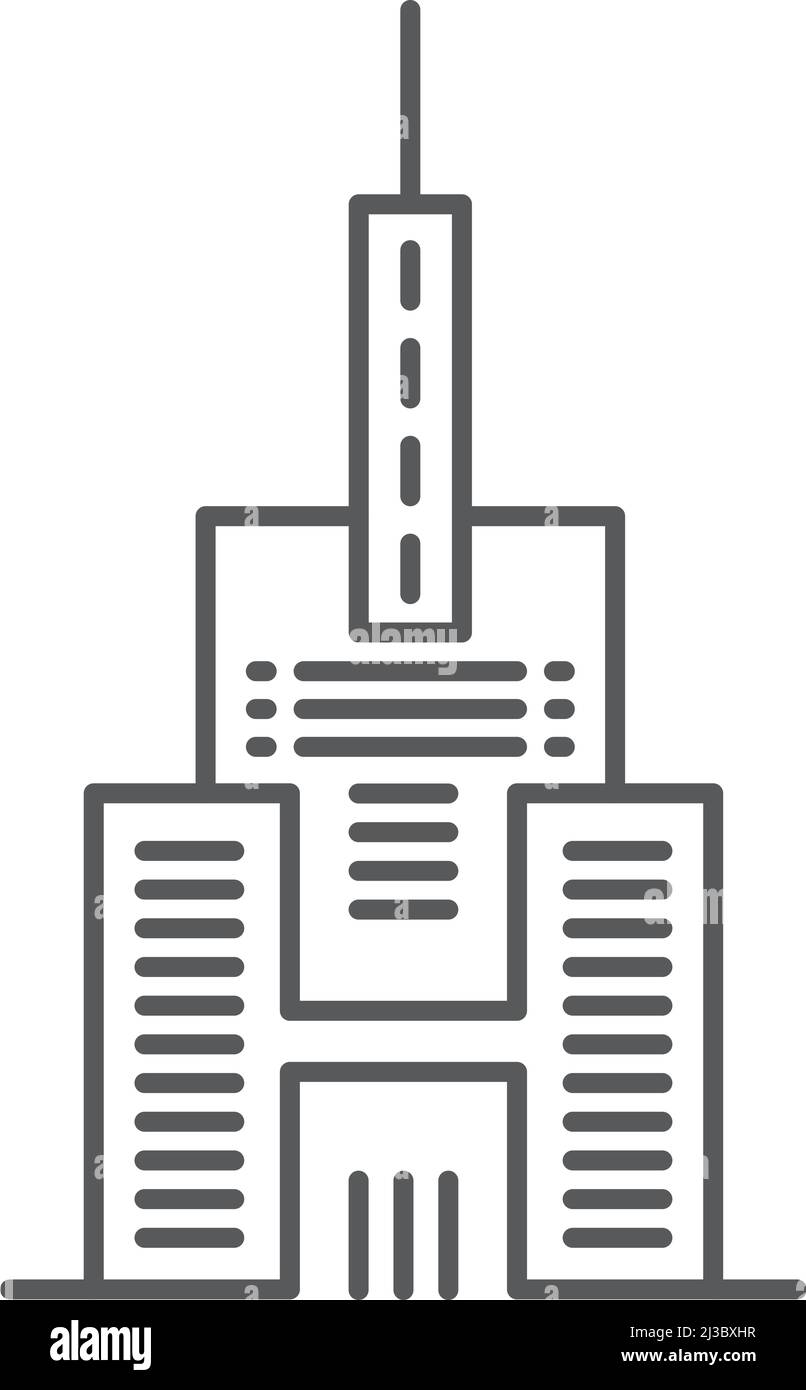 High city building. Business center or hospital icon Stock Vector