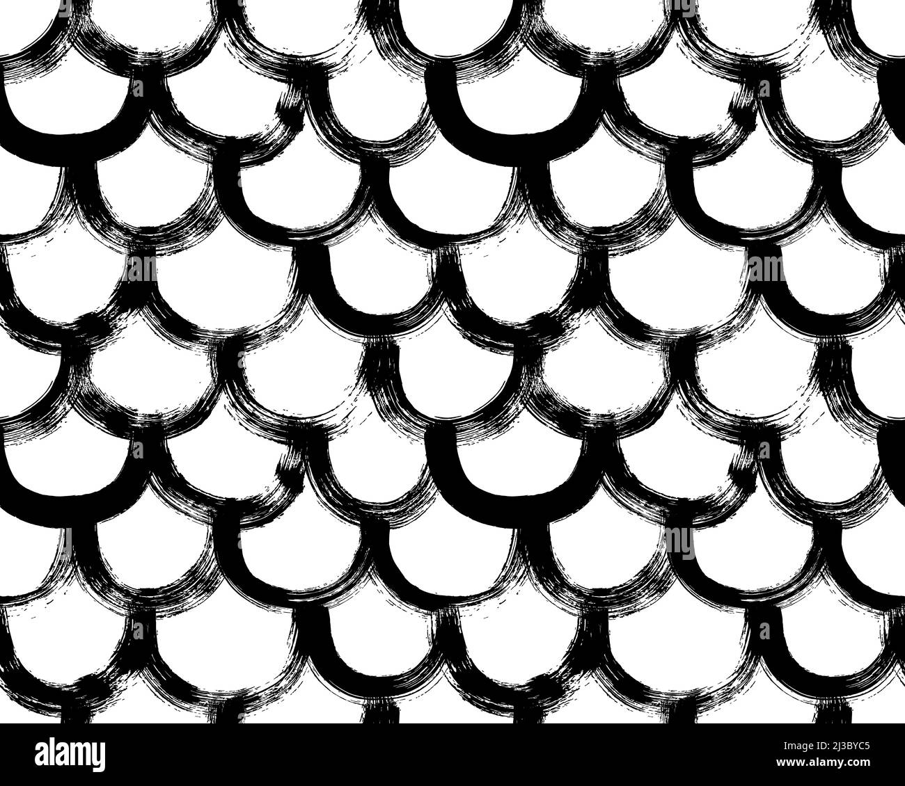 Hand drawn paint scapes vector seamless pattern. Stock Vector
