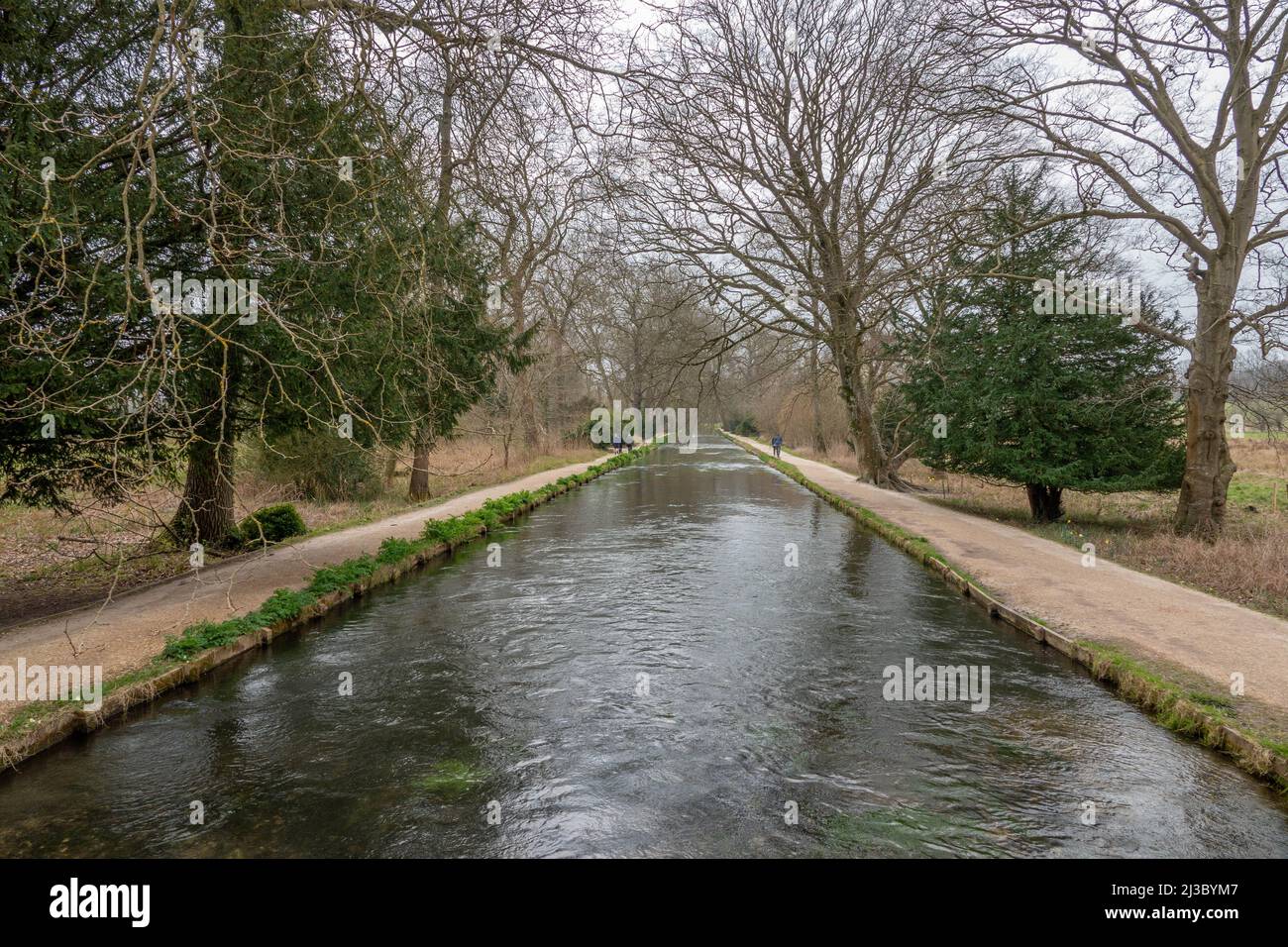 riverside walk along the River Test at Mottisfont Hampshire England ...