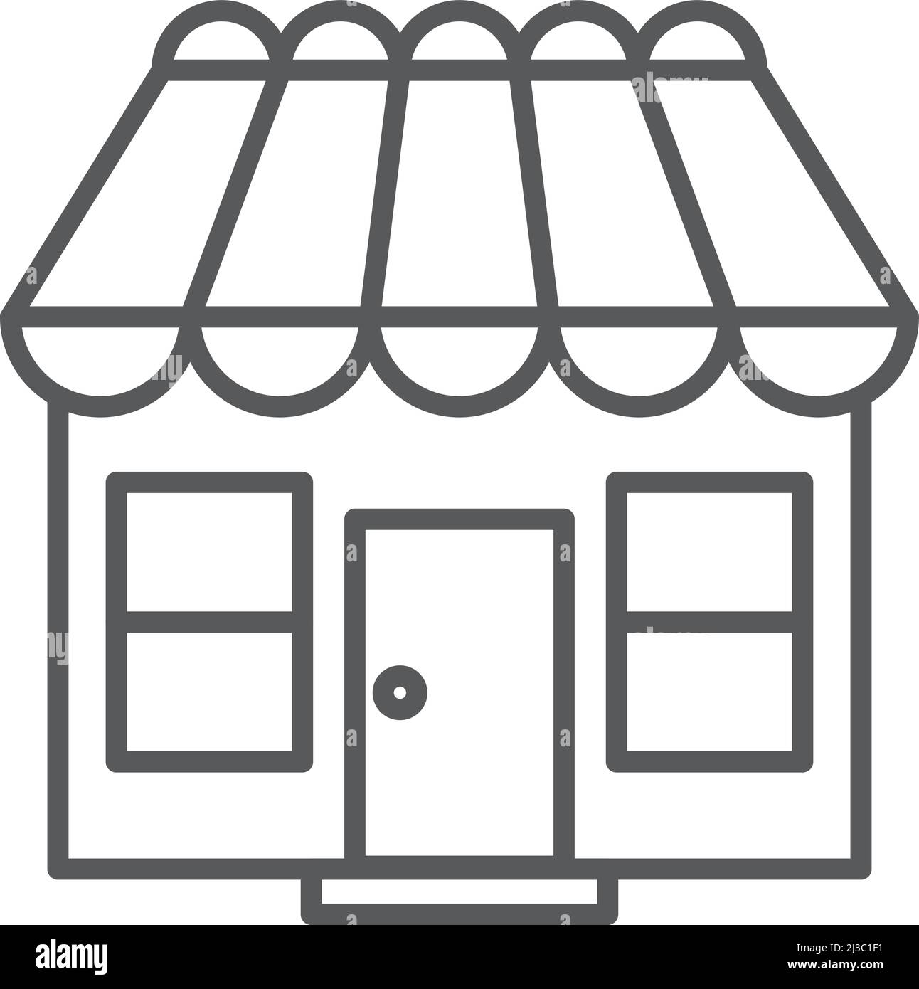 Store line icon. Shop building black symbol Stock Vector