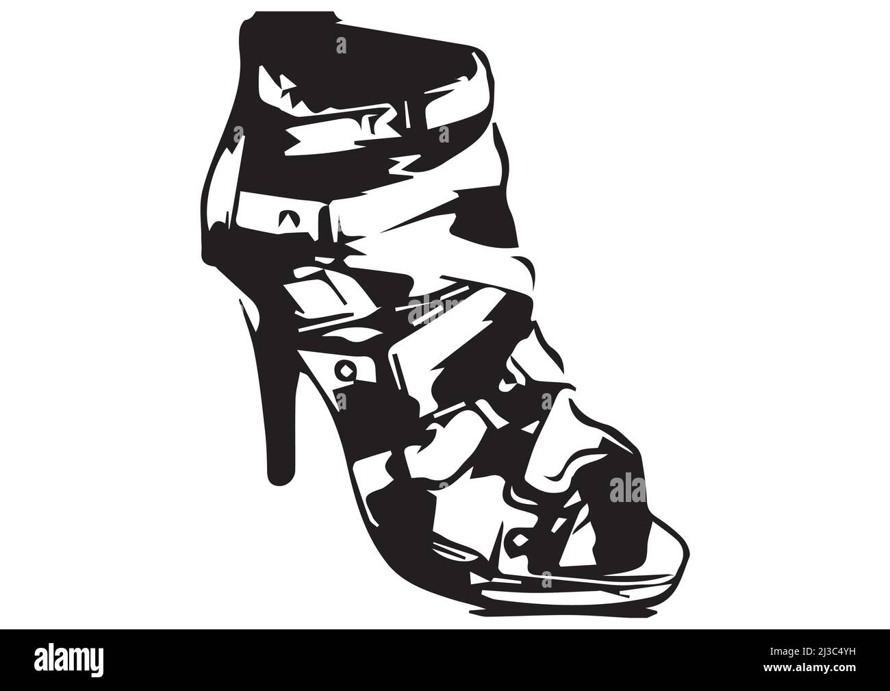 Illustration Of Women'S Footwear High Heel Boots On The White Background In  Vector Ladies Sandal Drawing Art Work Sketch Stock Vector Image & Art -  Alamy