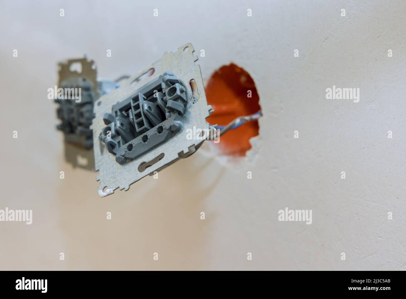 Mounted light electrical switches, connect wires from house wiring