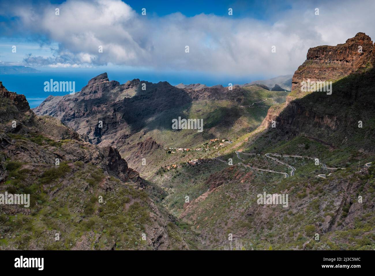 Tremendous Teno mountains at Tenerife north. Stock Photo