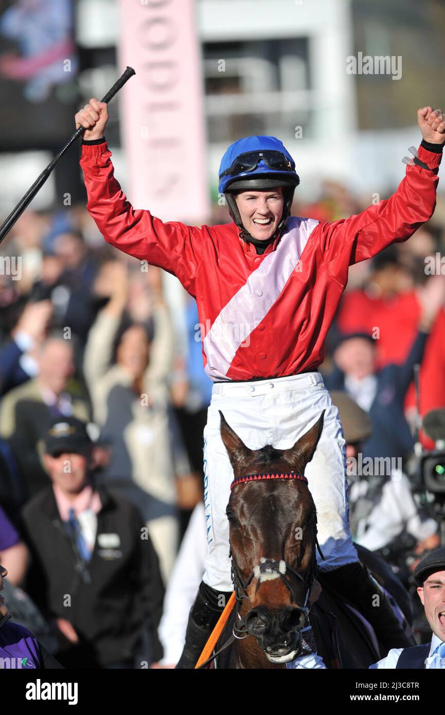 Gold Cup   Winner A Plus Tard ridden by Rachael Blackmore    Day Four, Gold Cup Day at Cheltenham Racecourse Gold Cup Festival    Crowds    Pictures b Stock Photo