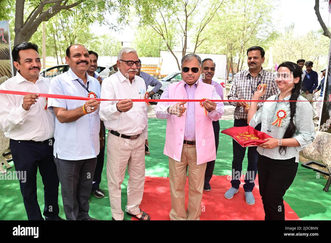 BIKANER, Rajasthan, India. 7th Apr, 2022. ICAR-Central Sheep & Wool Research Institute Arid Region Campus, Bikaner On the Organization of 49th Foundation day and Farmer Scientist Meet 14, stalls related to various BIKANER, Rajasthan, India. 7th Apr, 2022. ICAR-Central Sheep & Wool Research Institute Arid Region Campus, Bikaner On the Organization of 49th Foundation day and Farmer Scientist Meet 14, stalls related to various
