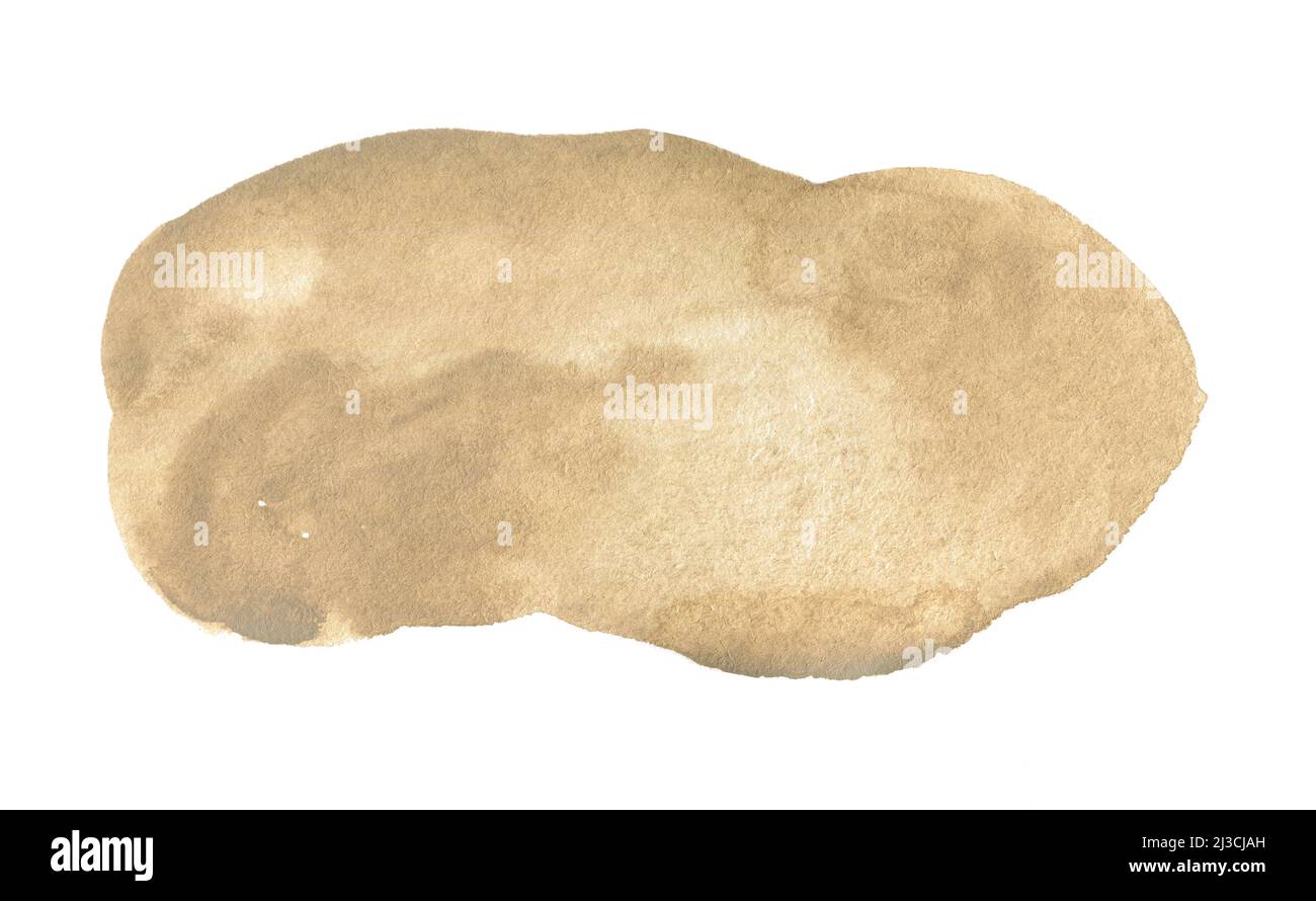 Abstract sand brown watercolor on white background. Watercolor clipart for text or logo Stock Photo
