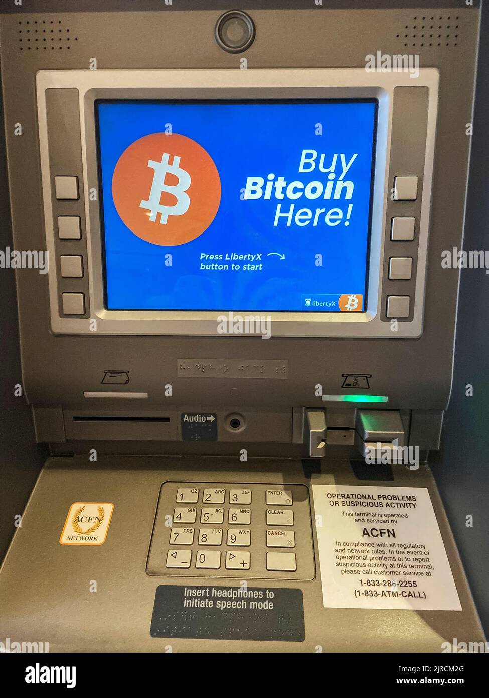 Bitcoin ATM, Denver, Colorado, USA Stock Photo