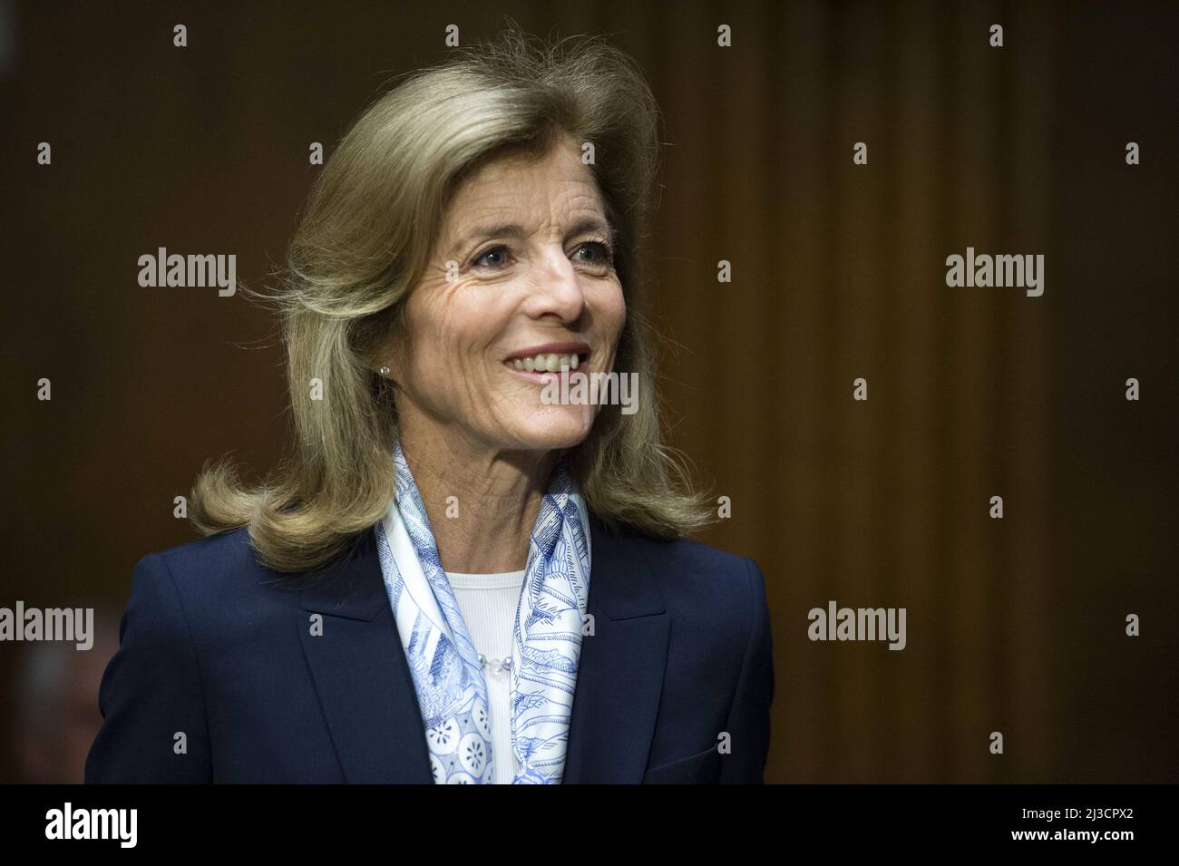 Washington, United States. 07th Apr, 2022. Caroline Kennedy speaks during a Senate Foreign Relations Committee hearing on her nomination to be Ambassador to the Commonwealth in Australia at the U.S. Capitol in Washington, DC on Thursday, April 7, 2022. Photo by Bonnie Cash/UPI Credit: UPI/Alamy Live News Stock Photo
