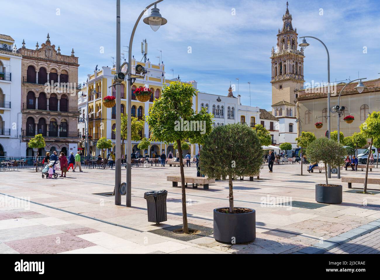 Ecija, Spain, March 9, 2022. Square of Spain in the Andalusian city of Ecija, province of Seville. Stock Photo