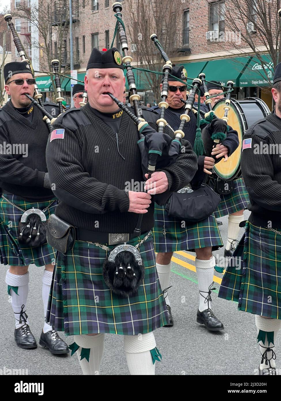 Nypd emerald society pipes and drums hires stock photography and