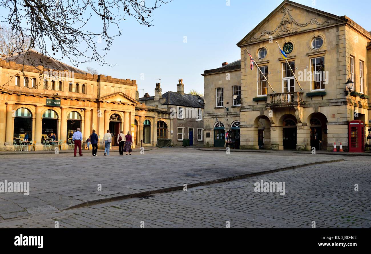 Wells City Council Town Hall building in Market Place Square, Somerset