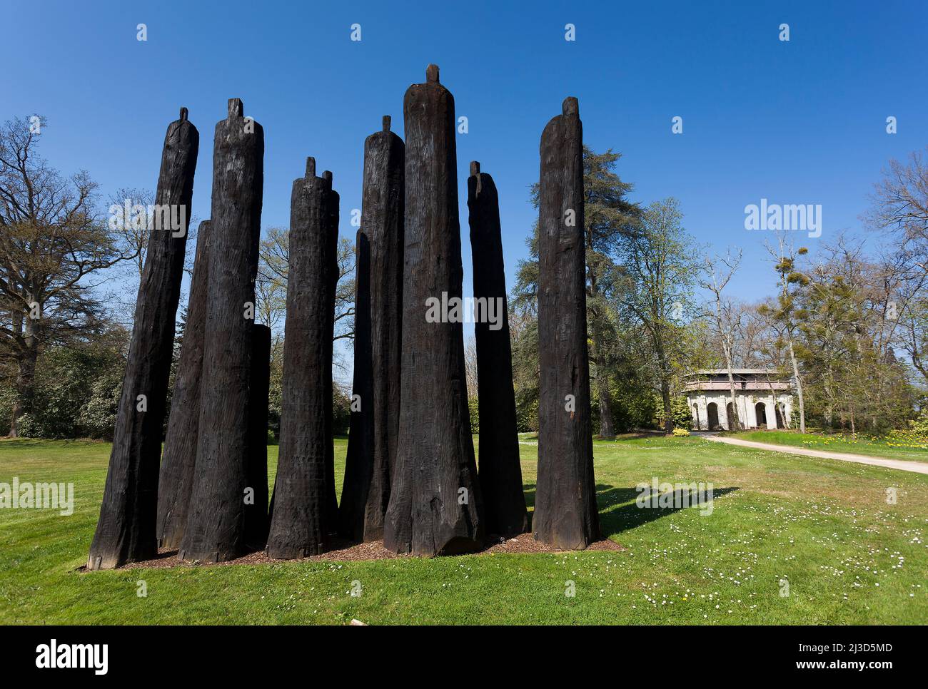 Incisions sculpture by Christian Lapie, Chaumont castle, Chaumont-sur-Loire, Loir-et-Cher, Centre-Val de Loire, France Stock Photo