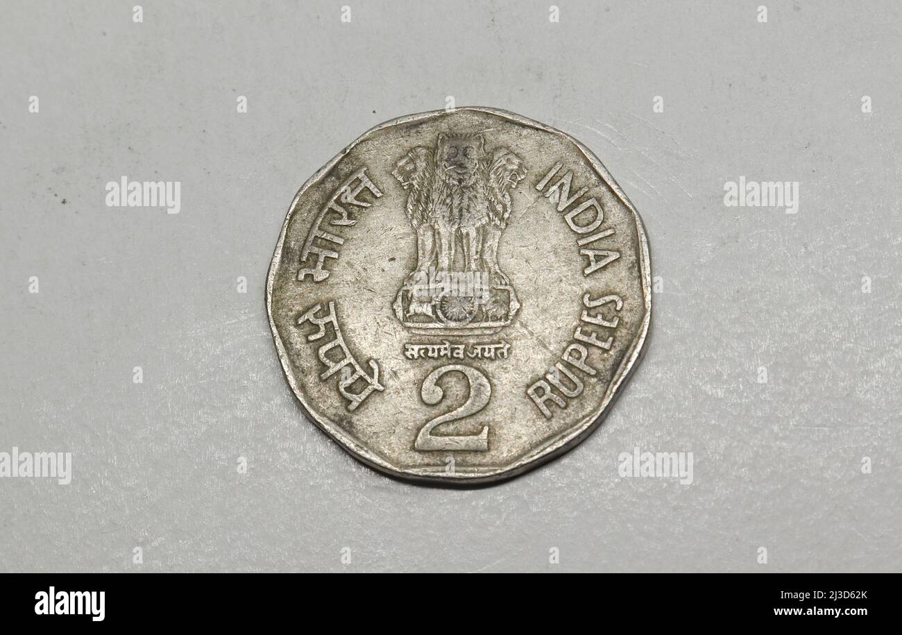 Indian Currency two Rupees silver Coin, Indian Currency, Money, two ...