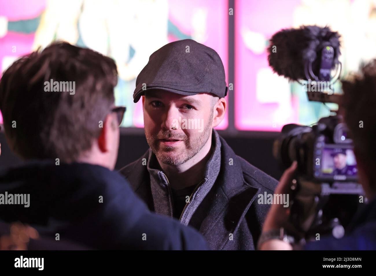 Director Michael Lennox arriving at the premiere for the third series