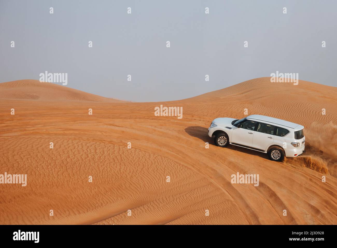 Dubai, United Arab Emirates - 01, July 2021 :Offroad desert safari in the Dubai desert. Stock Photo