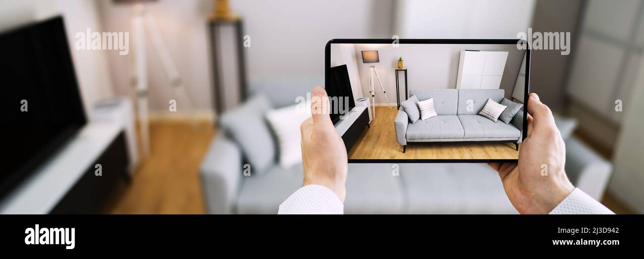 Virtual Open House Showing Or Online Tour Stock Photo Alamy