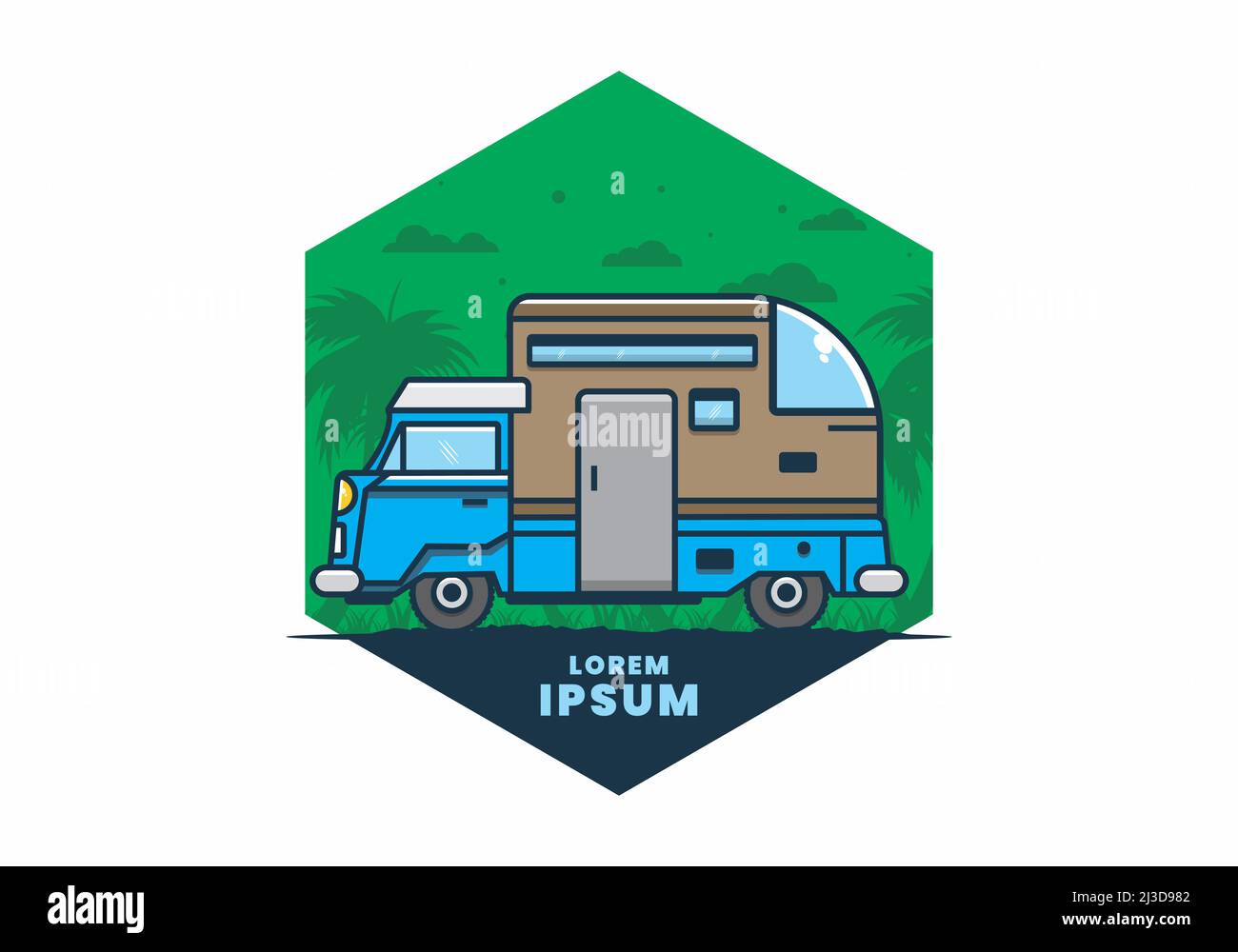 custom camper car flat illustration design Stock Vector Image & Art - Alamy