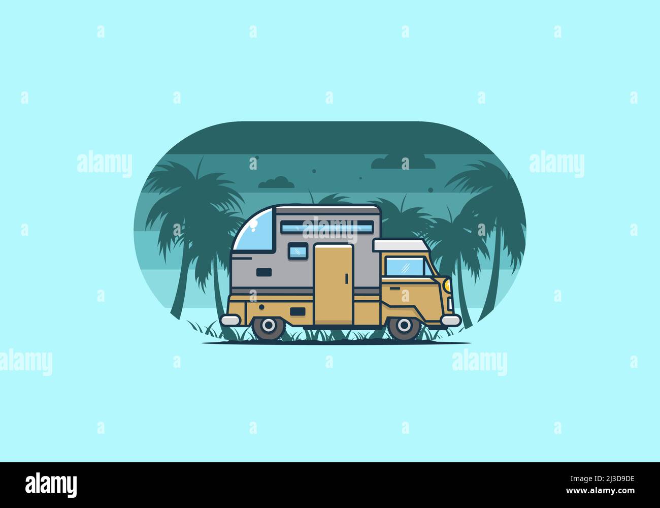 custom camper car flat illustration design Stock Vector Image & Art - Alamy
