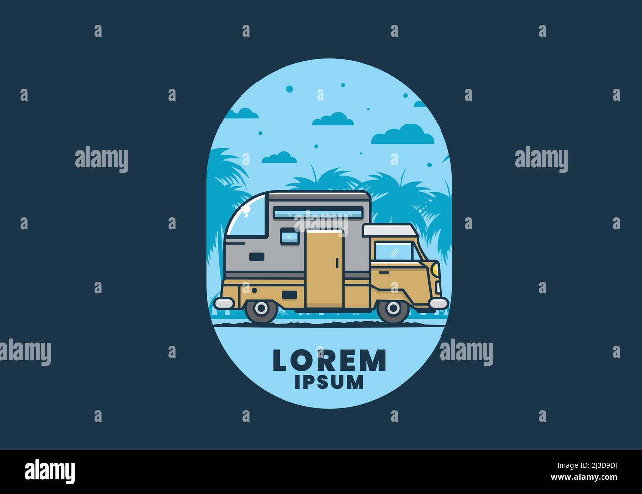 custom camper car flat illustration design Stock Vector Image & Art - Alamy