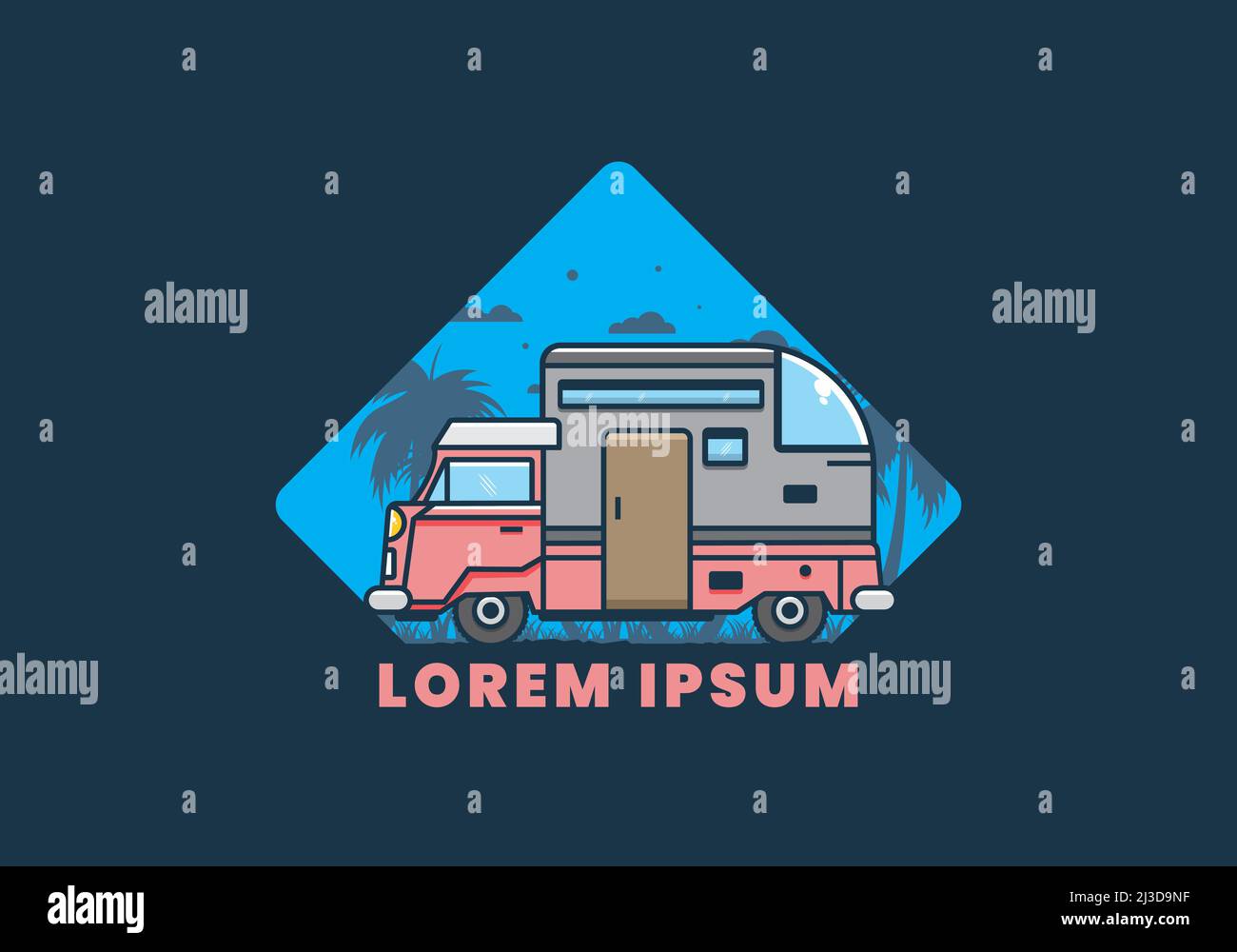 custom camper car flat illustration design Stock Vector Image & Art - Alamy