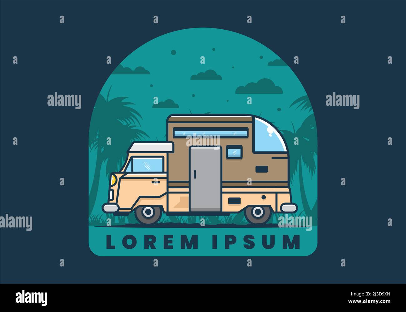 custom camper car flat illustration design Stock Vector Image & Art - Alamy