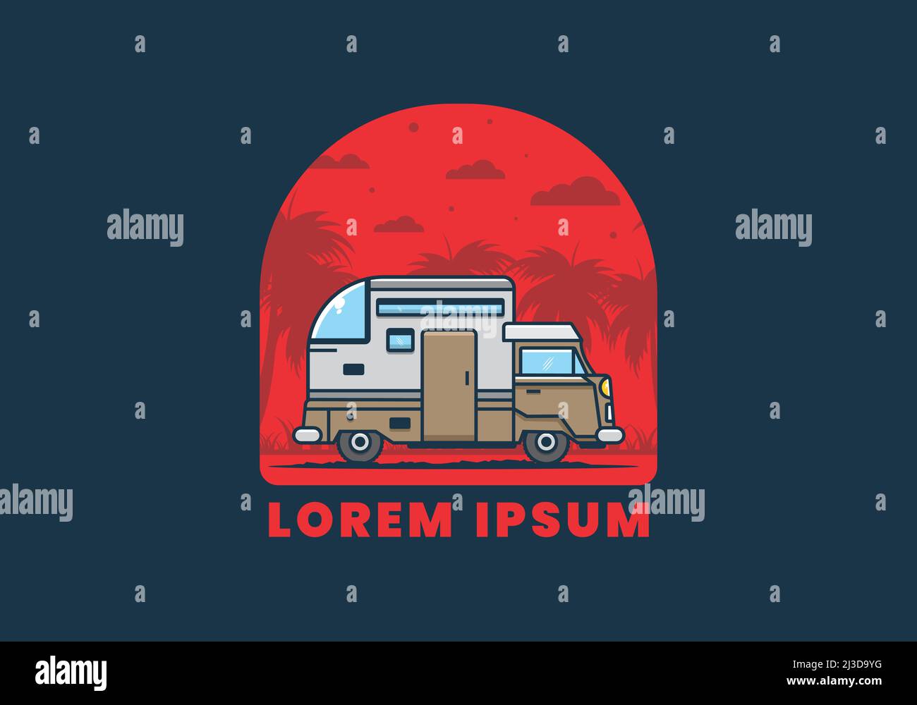 custom camper car flat illustration design Stock Vector Image & Art - Alamy