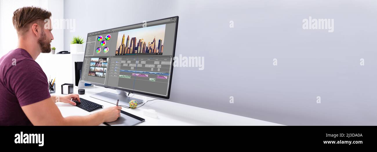 Male video editor hand hi-res stock photography and images - Alamy