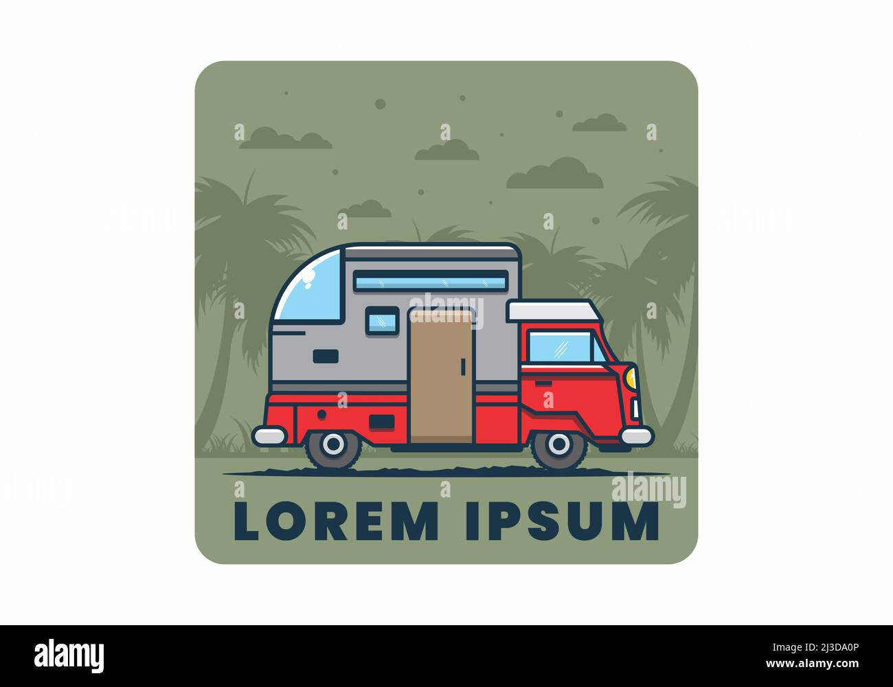 custom camper car flat illustration design Stock Vector Image & Art - Alamy
