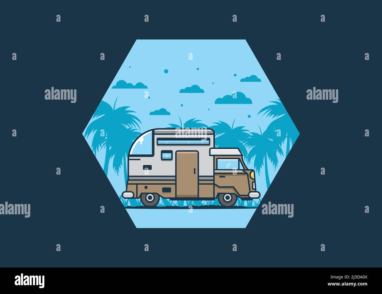 custom camper car flat illustration design Stock Vector Image & Art - Alamy