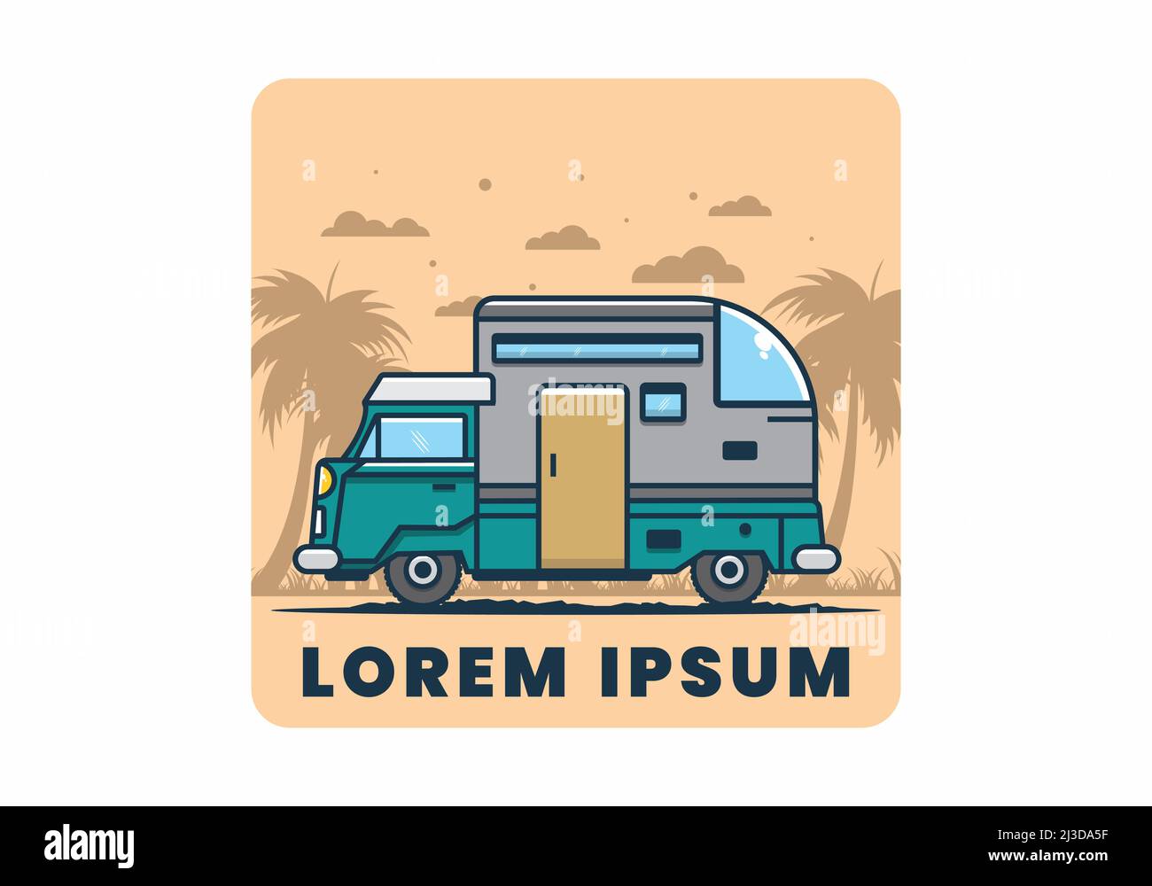 custom camper car flat illustration design Stock Vector Image & Art - Alamy