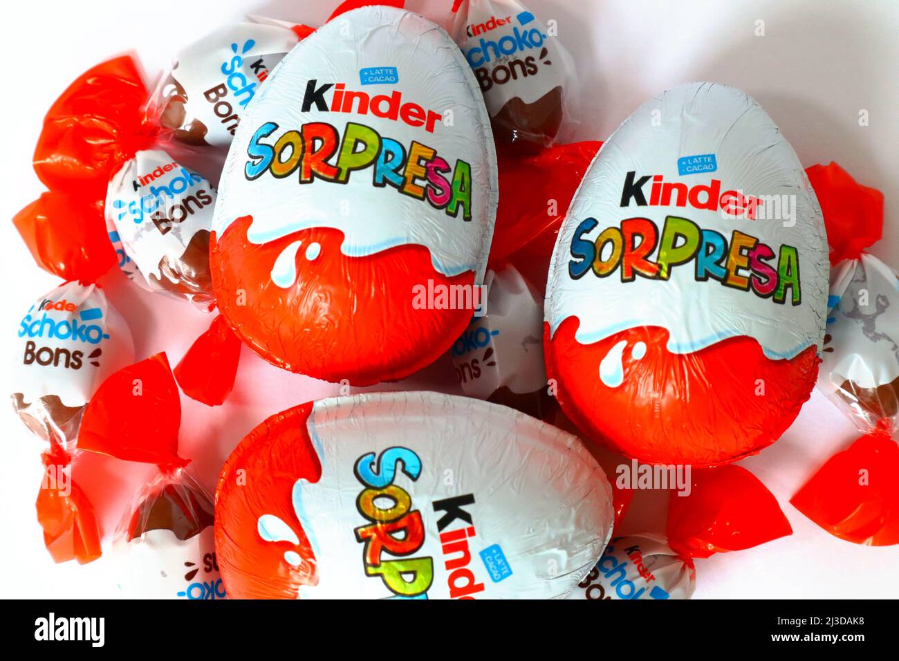 Pescara, Italy, 7th Apr, 2022: The Italian candy manufacturer Ferrero has  expanded a product withdrawal and recalls involving Kinder Surprise eggs,  mini eggs, Schoko-bons and the brand's chocolate eggs products due to