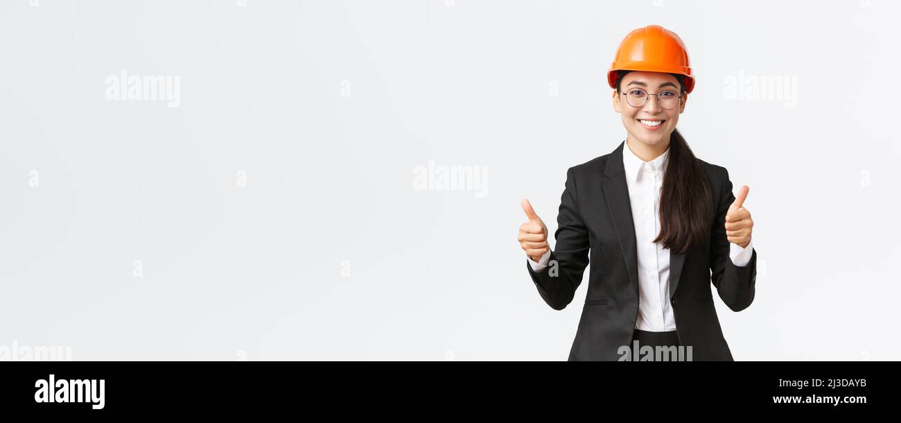 Excellent job, nice work. Satisfied professional female engineer ...