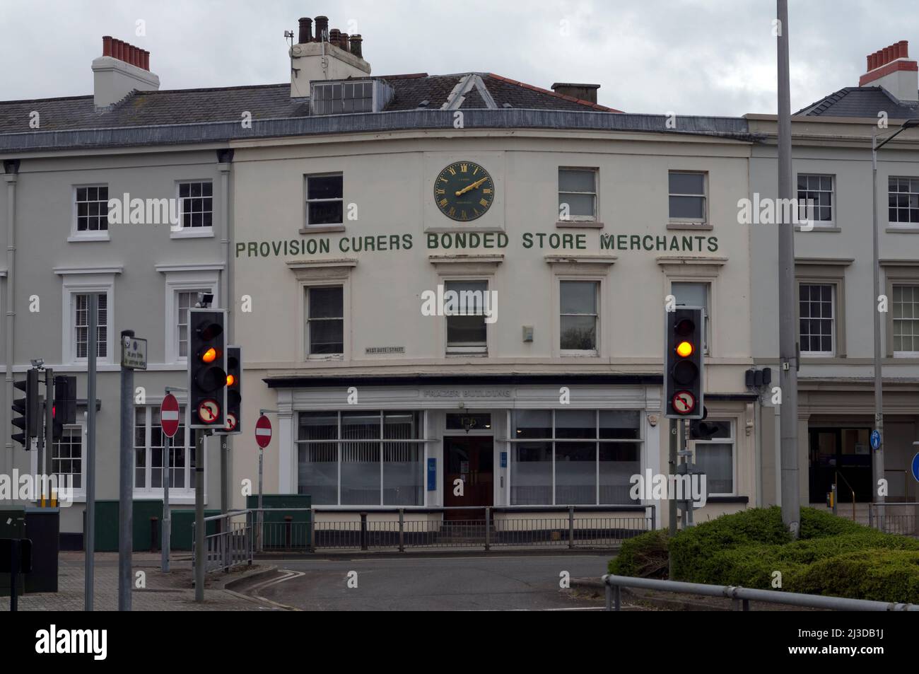 Provision Curers Bonded Store Merchants building near Cardiff Bay. April 2022. Spring. Stock Photo