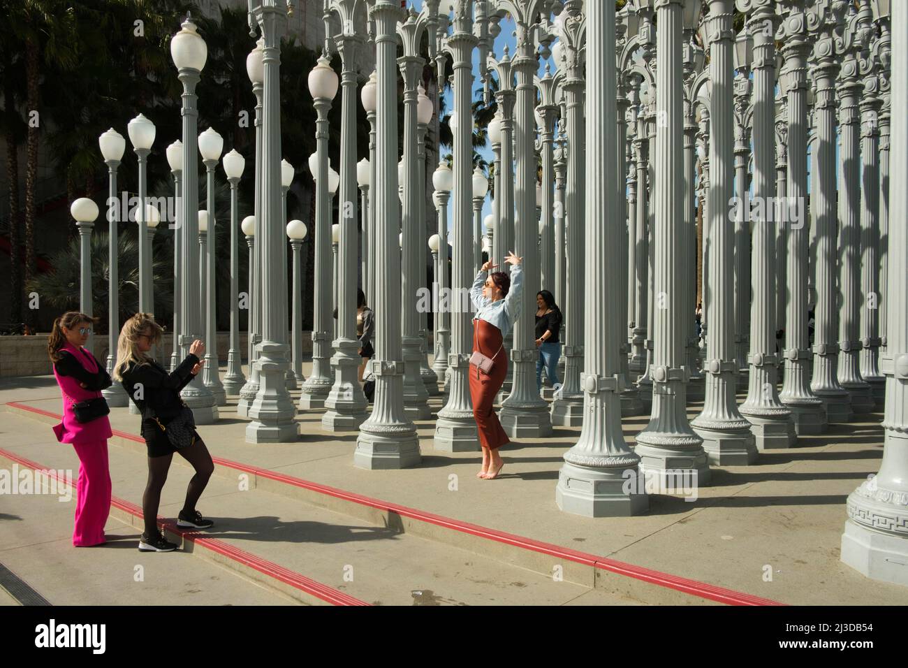 Urban Light at LACMA museum. Los Angeles, California, USA Stock Photo