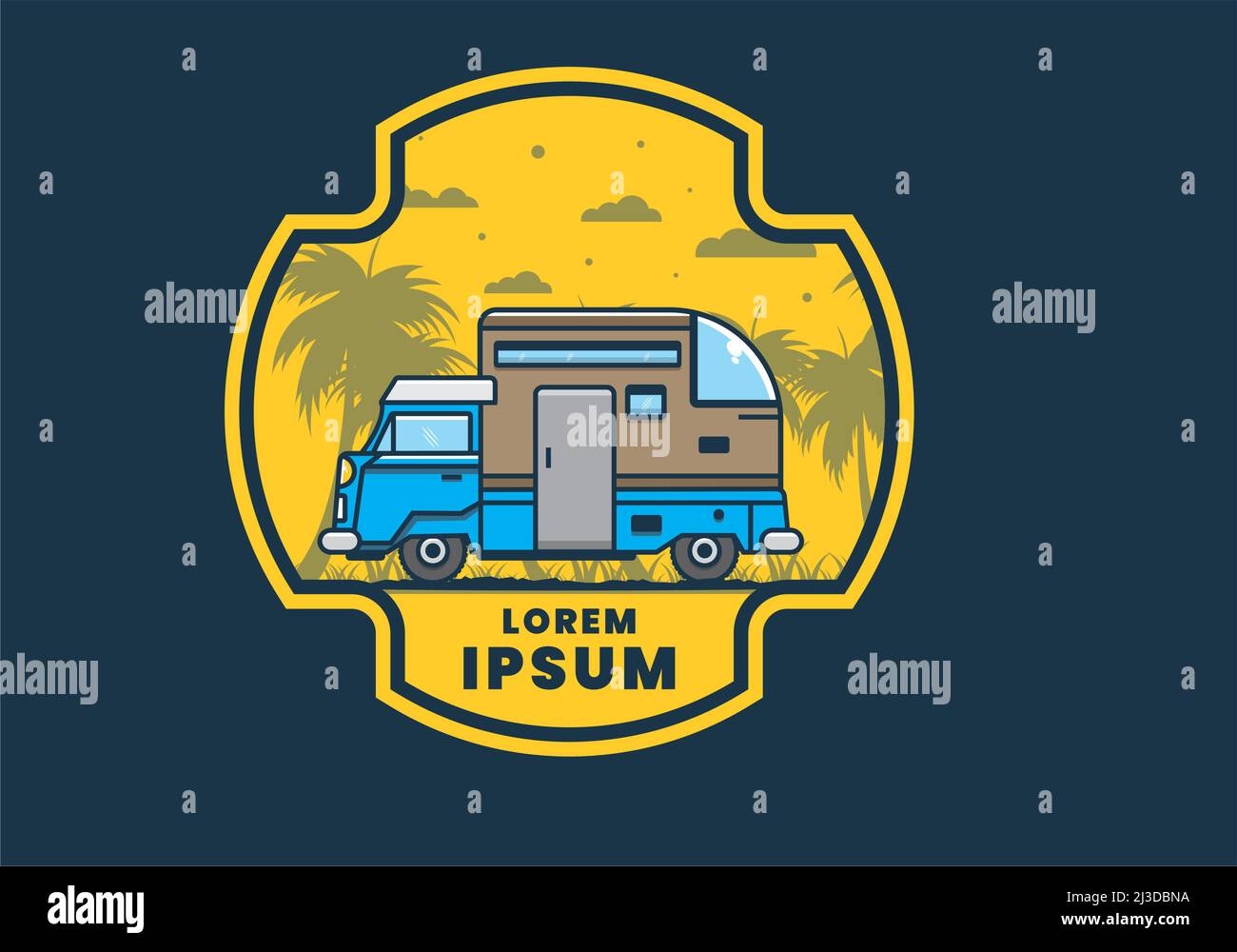 custom camper car flat illustration design Stock Vector Image & Art - Alamy